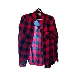 H&M Red and Black Checkered Shirt-100% Cotton size 8 women’s